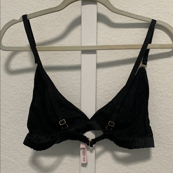 Victoria’s Secret Tiger Embroidery Black Unlined Bralette - Picture 4 of 5